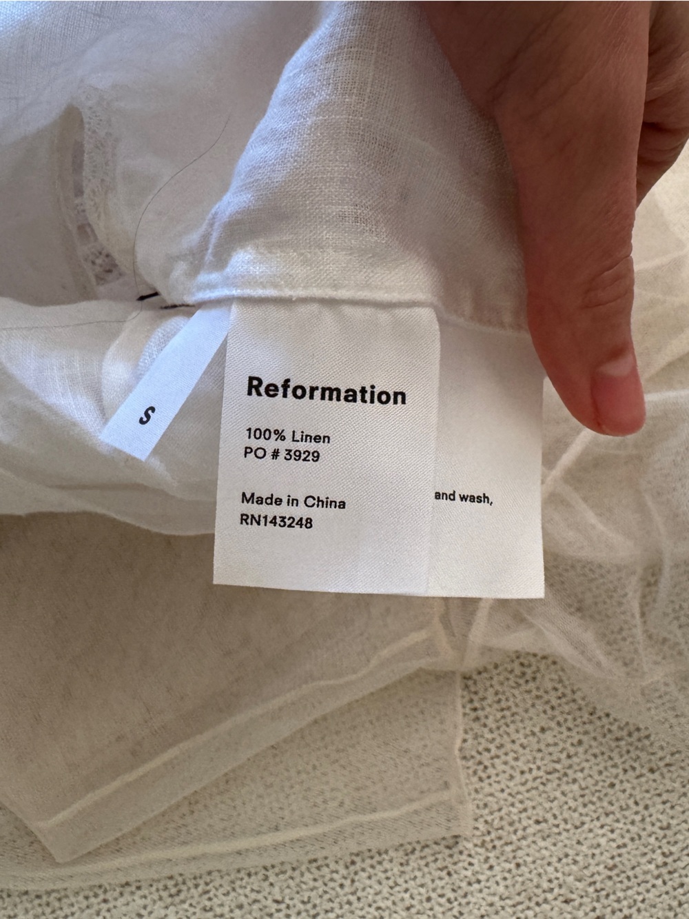 Reformation White Lace-Trim Tie-Front Linen Camisole - Picture 3 of 3